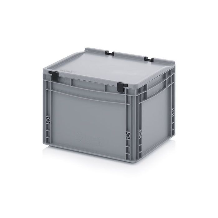 Stapelbak met klapdeksel 40x30x28,5cm, inhoud 26 liter, NORAH Plastics Stapelbak met klapdeksel 40x30x28,5cm, inhoud 26 liter, NORAH Plastics