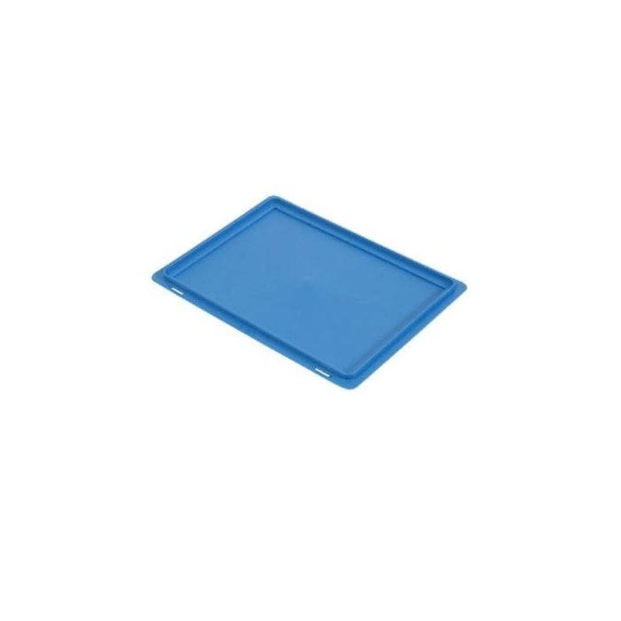 Vlakke deksel voor stapelbak 40x30cm, blauw, NORAH Plastics Vlakke deksel voor stapelbak 40x30cm, blauw, NORAH Plastics