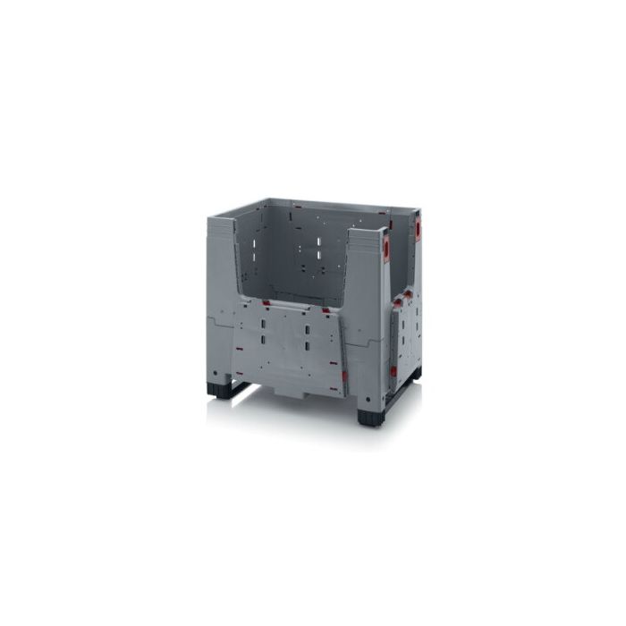 Vouwbare palletbox 80x60x79cm, 2 sleeplatten, inhoud 250 liter, NORAH Plastics