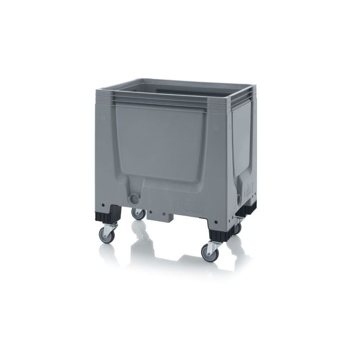 Euro Mini Palletbox 80x60x93cm, 4 wielen, Grijs, NORAH Plastics Euro Mini Palletbox 80x60x93cm, 4 wielen, Grijs, NORAH Plastics