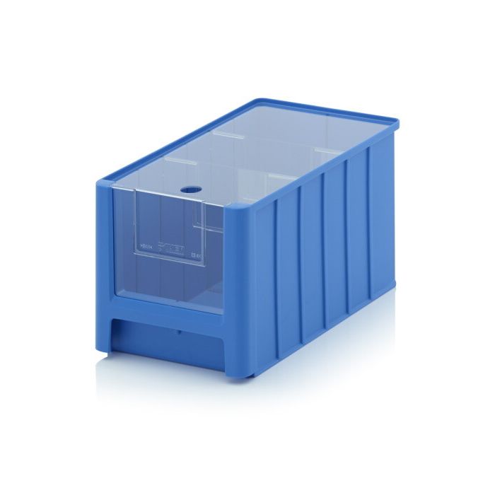 Magazijnbak 35x21x20cm, inhoud 11,7 liter met insteekvenster, deksel en 2 verdeelschotten, NORAH Plastics Magazijnbak 35x21x20cm, inhoud 11,7 liter met insteekvenster, deksel en 2 verdeelschotten, NORAH Plastics