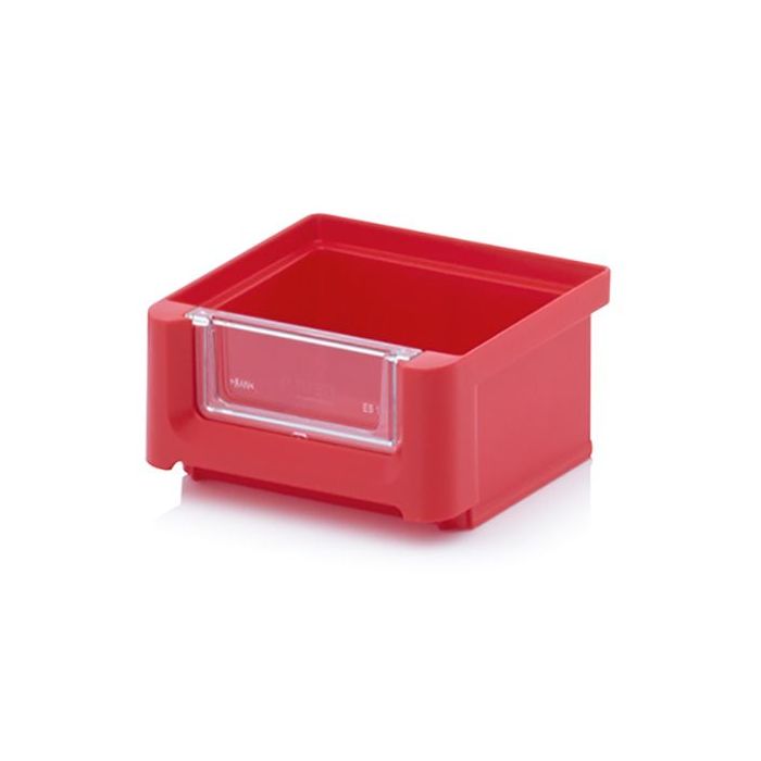 Magazijnbak 8,5x10,2x5cm, inhoud 0,21 liter met insteek zichtvenster, Rood - NORAH Plastics Magazijnbak 8,5x10,2x5cm, inhoud 0,21 liter met insteek zichtvenster, Rood - NORAH Plastics