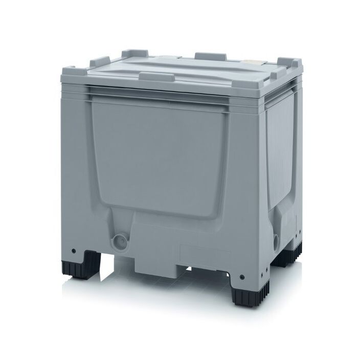 Palletbox met klapdeksel 80x60x79cm, 4 poten, inhoud 250 liter Palletbox met klapdeksel 80x60x79cm, 4 poten, inhoud 250 liter