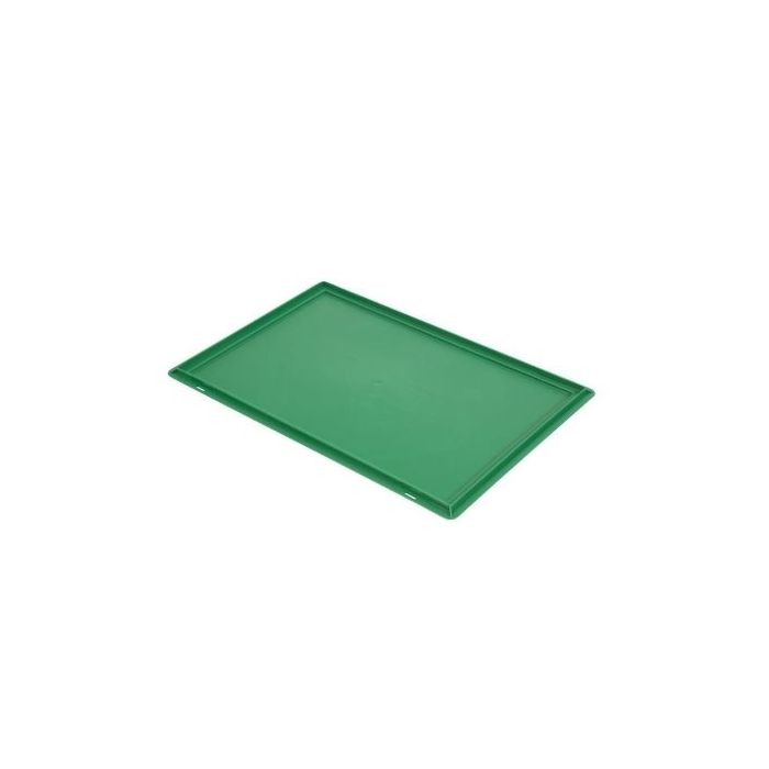Vlakke deksel voor stapelbak 60x40cm, groen, PP, NORAH Plastics Vlakke deksel voor stapelbak 60x40cm, groen, PP, NORAH Plastics