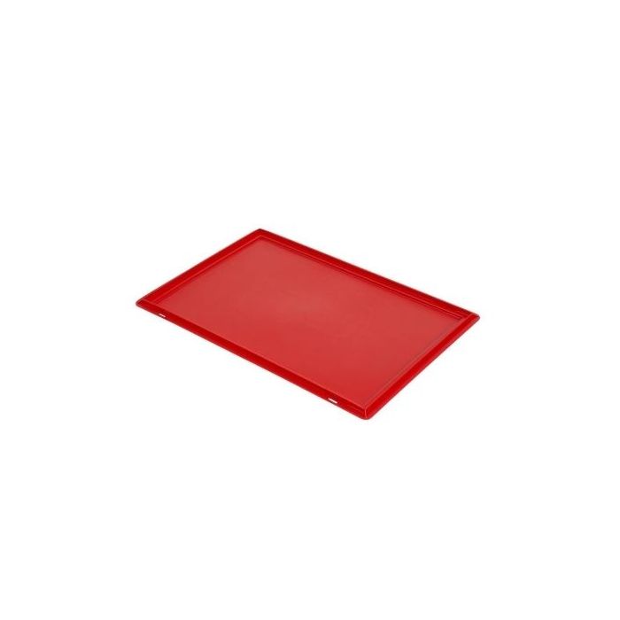 Vlakke deksel voor stapelbak 60x40cm, rood, PP, NORAH Plastics Vlakke deksel voor stapelbak 60x40cm, rood, PP, NORAH Plastics