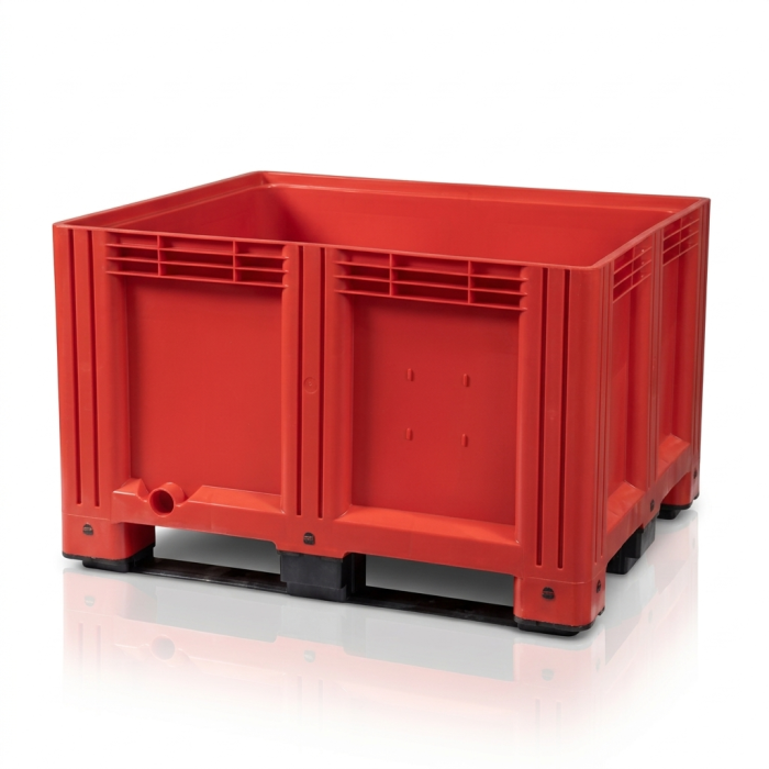 Plastic palletkist, 120x100x78cm, 3 sleeplatten, inhoud 610 liter, NORAH Plastics Plastic palletkist, 120x100x78cm, 3 sleeplatten, inhoud 610 liter, NORAH Plastics