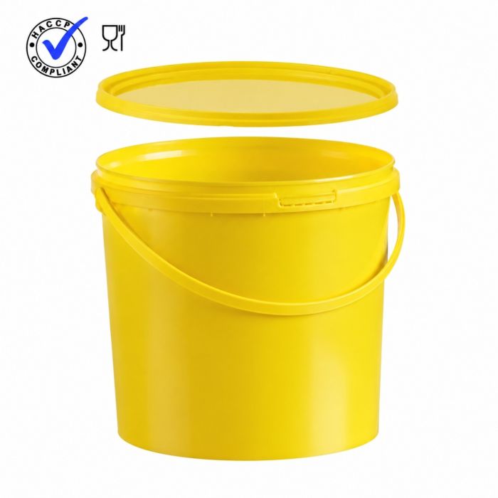 Plastic emmer rond inhoud 5.5 liter, geel, NORAH Plastics Plastic emmer rond inhoud 5.5 liter, geel, NORAH Plastics