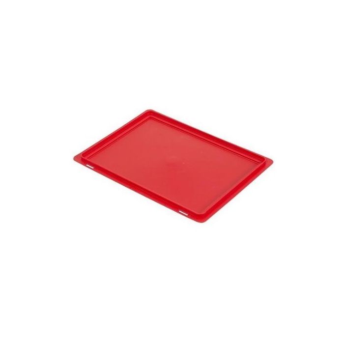 Vlakke deksel voor stapelbak 40x30cm, rood, NORAH Plastics Vlakke deksel voor stapelbak 40x30cm, rood, NORAH Plastics