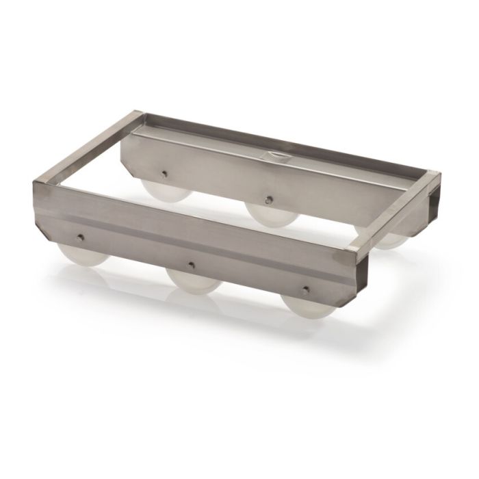 INOX Rollie voor Afslag-viskisten, 60 liter / 40 Kg, NORAH Plastics
