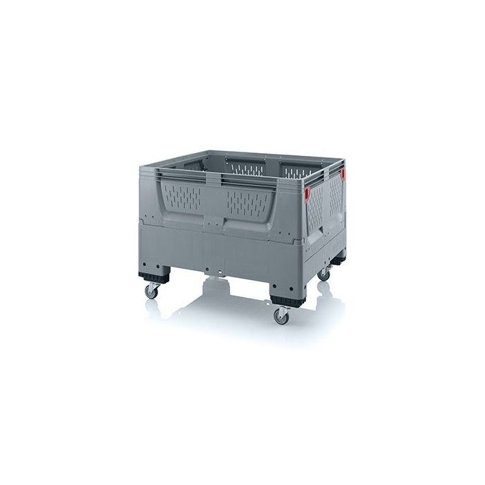 Vouwbare palletbox 120x10x114cm, 4 wielen, inhoud 670 liter, NORAH Plastics