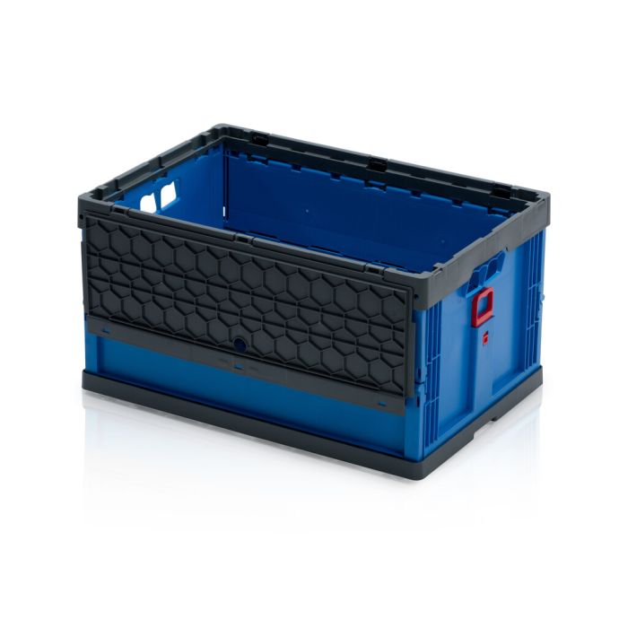 Vouwbak met deksel 60x40x32cm, inhoud 58 liter, Blauw, NORAH Plastics Vouwbak met deksel 60x40x32cm, inhoud 58 liter, Blauw, NORAH Plastics