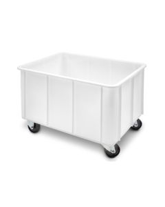 Grootvolume bak op wielen 80x60x55cm, inhoud 155 liter, Wit, NORAH Plastics