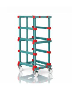 Kunststof bakkenwagen, 4 opnames, zonder stapelbakken, NORAH Plastics