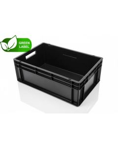 Euro-stapelbak 60x40x22cm, inhoud 45 liter, Zwart, NORAH Plastics