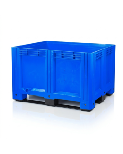 Palletbak blauw, 120x100x790mm, inhoud 610 liter, 3-sleeplatten, NORAH Plastics