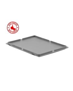 Vlakke deksel, 60x40cm, voor euronorm stapelbakken, 60x40cm, PP, Grijs, NORAH Plastics