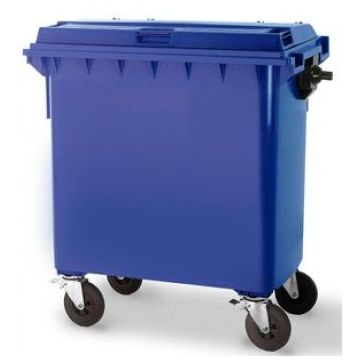 afvalcontainer op wielen blauw