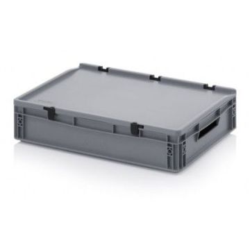 Stapelbak met klapdeksel 60x40x13,5cm, inhoud 24 liter, NORAH Plastics