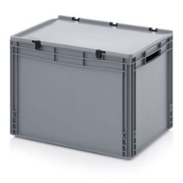 Kunststof transport kist met scharnierdeksel, NORAH Plastics