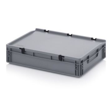 Stapelbak met klapdeksel 60x40x13,5 cm, inhoud 24 liter, NORAH Plastics