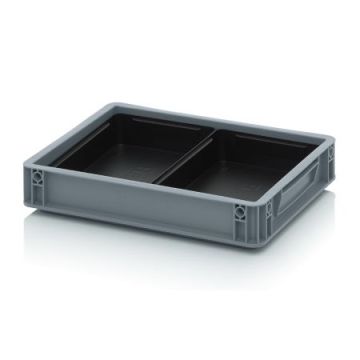 Inzetbak overdwars 1/2 voor stapelbakken 40 x 30 cm