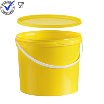 Emmer met deksel, geel, inhoud 5,5 liter