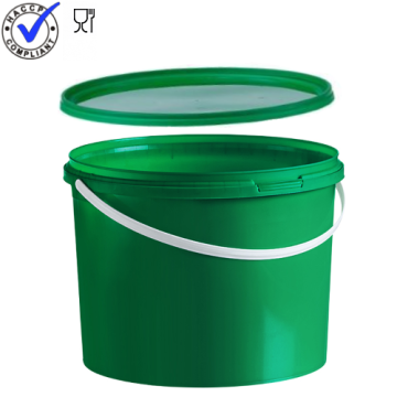 Emmer met deksel, groen, inhoud 10,5 liter
