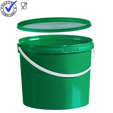 Emmer met deksel, groen, inhoud 5,5 liter