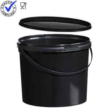 Emmer met deksel, zwart, inhoud 5,5 liter