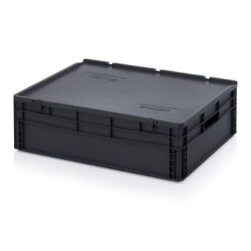 ESD elektronica bak met deksel 80x60x22,5cm, inhoud 87 liter, NORAH Plastics