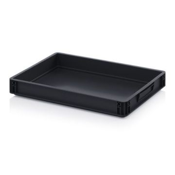 ESD stapelbox 60x40x7,5cm, inhoud 15 liter, NORAH Plastics
