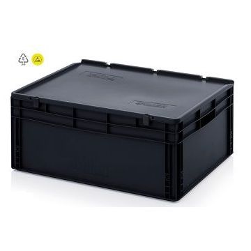 Elektronica kist met klapdeksel 80x60x33,5cm, inhoud 130 liter, NORAH Plastics