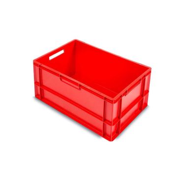 Stapelbak 60x40x32cm, inhoud 66 liter, rood, PP, NORAH Plastics