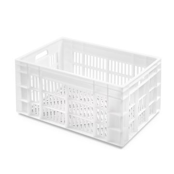 Eurobehaelter, Durchbrochen 60x40x30cm HDPE, Weiss, NORAH-Plastics