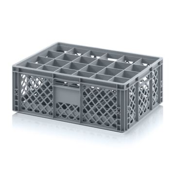 Glazenkrat 60x40x7,5cm, incl. 40 vaks bodemverdeler