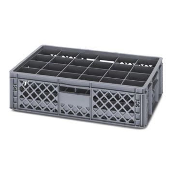 Glazenkrat 60x40x7,5cm, incl. 24 vaks bodemverdeler
