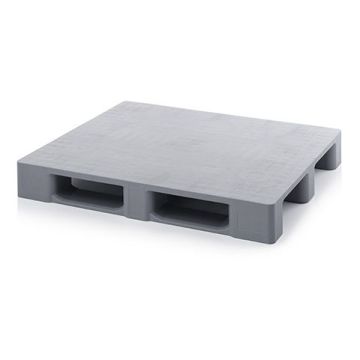 Hygiëne Pallet 120x100x15 cm, op 3 sleeplatten, Grijs, NORAH Plastics