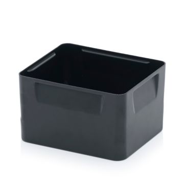 Inzetbak voor indelen stapelbakken, Zwart, NORAH Plastics