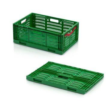 Klapkrat Distri-Box, 60x40x23cm, Groen, PP, NORAH Plastics