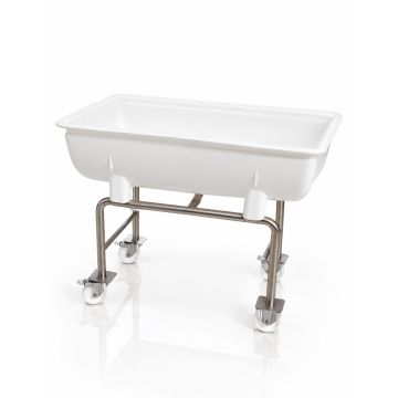 Mengtrog 100 liter met rvs transport onderstel, 100 liter, Wit, HDPE, NORAH Plastics