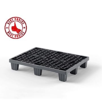 Kunststof pallet, 80x60x14cm, 6 Poten, NORAH Plastics
