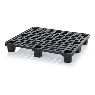 Blok ESD Pallet 120x100x15 cm, op 9 poten, Zwart, NORAH Plastics