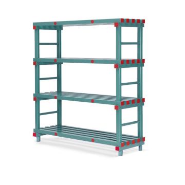 Kunststof rek 120 x 40 x 182 cm met 4 schappen, NORAH Plastics