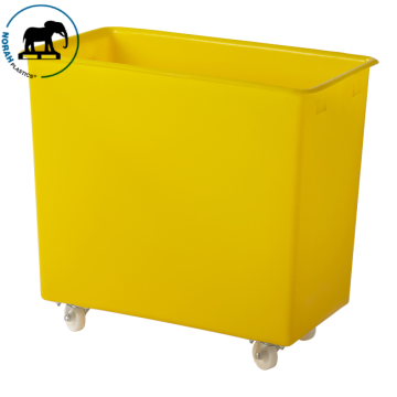 Transportwagen 82x46x75cm, inhoud 227 liter, Geel, NORAH Plastics