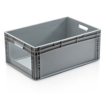 Magazijnbak 60x40x27cm, inhoud 56 liter met grote grijpopening, NORAH Plastics