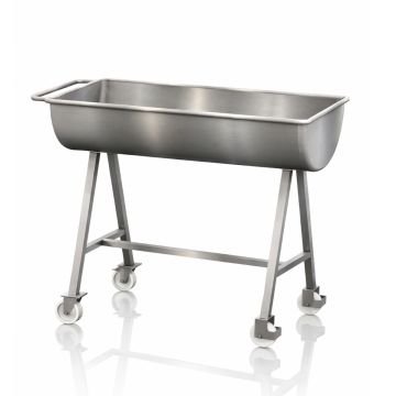 RVS mengtrog 200 liter met duwbeugel, verrijdbaar, NORAH Inox