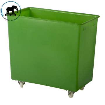 Kunststof Rollwagen, Rechthoekig, 227 liter, Groen, HDPE, NORAH Plastics