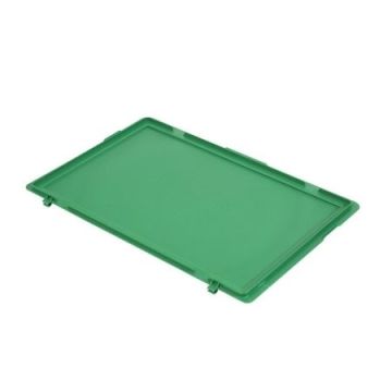 Groene scharnierdeksel voor stapelbakken 60 x 40 cm