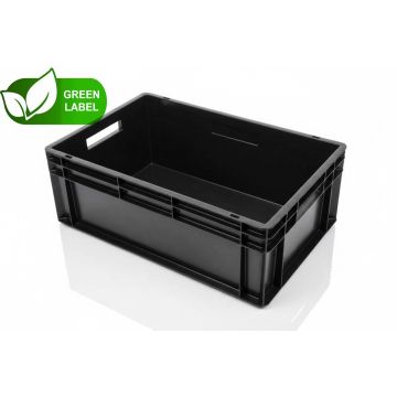 Euro-stapelbak 60x40x22cm, inhoud 45 liter, Zwart, NORAH Plastics