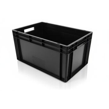 ECO Euro-stapelbak 60x40x32cm, inhoud 66 liter, Zwart, NORAH Plastics